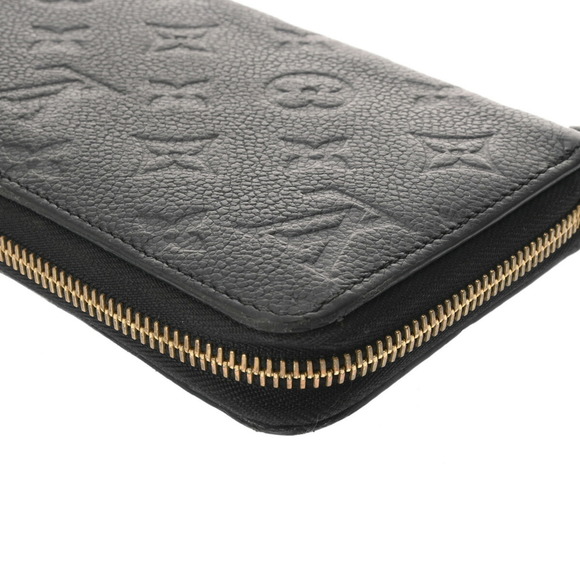 LOUIS VUITTON Monogram Empreinte Zippy Wallet Noir M61864 Women's Leather Long - Picture 9 of 13